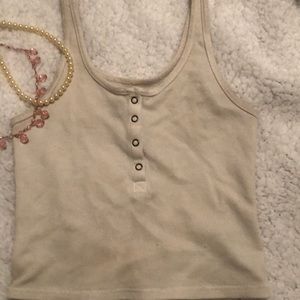 Small off white tank top cropped